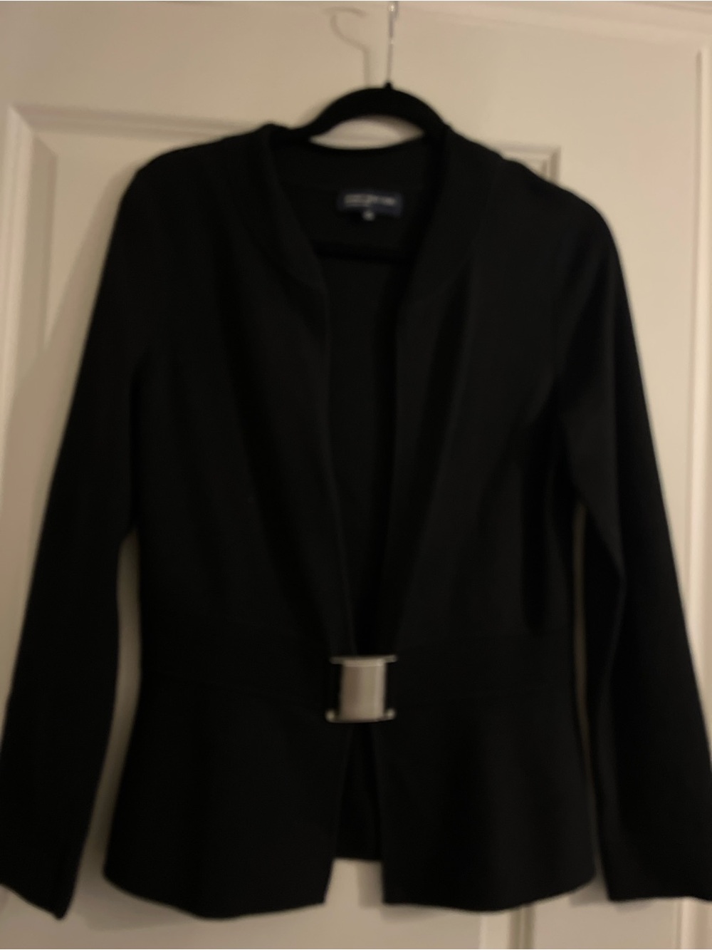 Jones New York Black Womens Buckle-Front Blazer